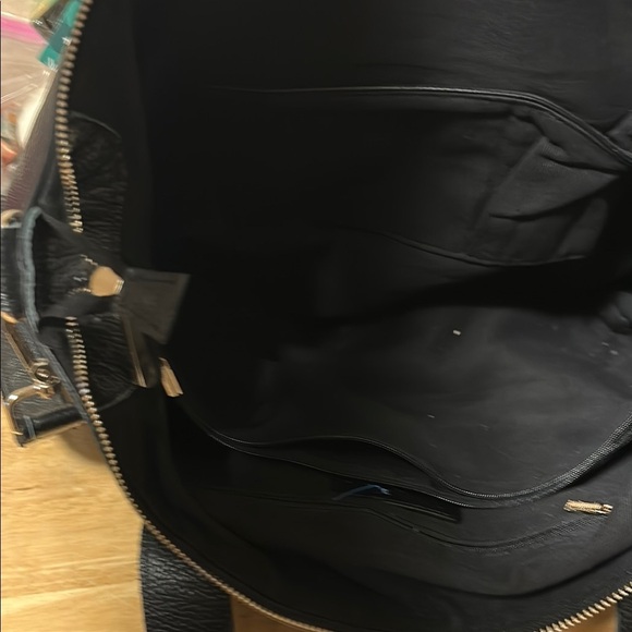 CUORE & PELLE Shoulder Bag Handbag Satchel Large Zip Top Blk Pebble Leather EUC - Picture 8 of 13